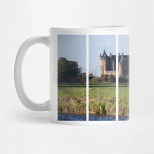 Muiden castle (Muiderslot) is a 14th-century castle. It is located at the mouth of the Vecht river. Sunny autumn day. Mug